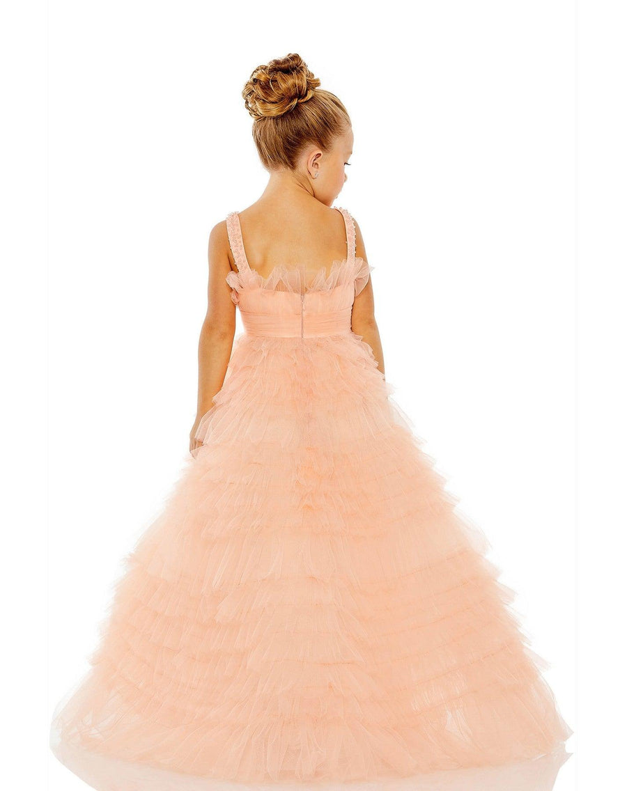 Flower Girl Dresses Long Sleeveless Flower Girl Ball Gown Peach