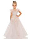 Flower Girl Dresses Long Flower Girl Cap Sleeve Beaded Ball Gown Rose