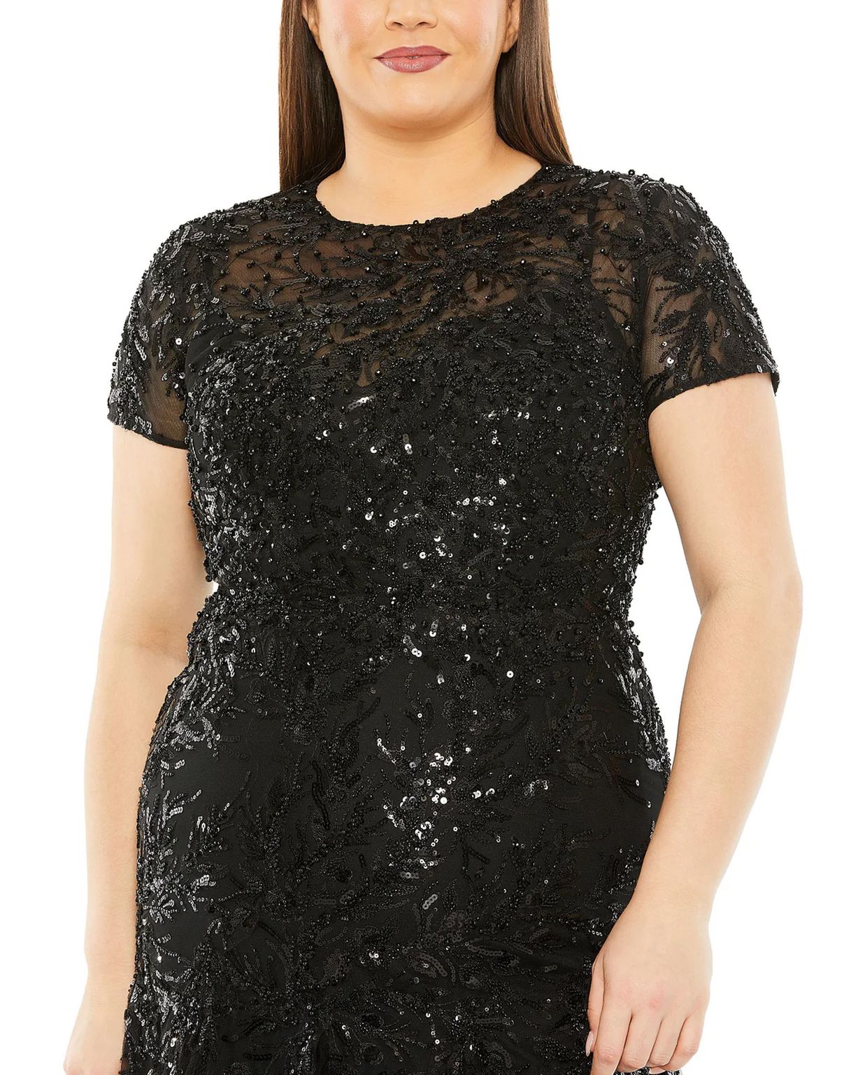 Plus Size Dresses Long Plus Size Short Sleeve Formal Dress Black