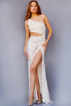 Prom Dresses Long Formal One Shoulder Prom Gown Cream