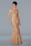 22359 Formal Long Fitted Evening Gown Prom Dress Gold