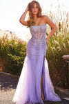 Prom Dresses Long Strapless Beaded Prom Dress Lilac/Silver