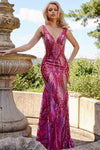 Prom Dresses Long Formal Sleeveless Prom Dress Iridescent Hot Pink