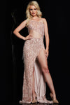 Prom Dresses Prom Long Formal Beaded Evening Dress Rose Gold