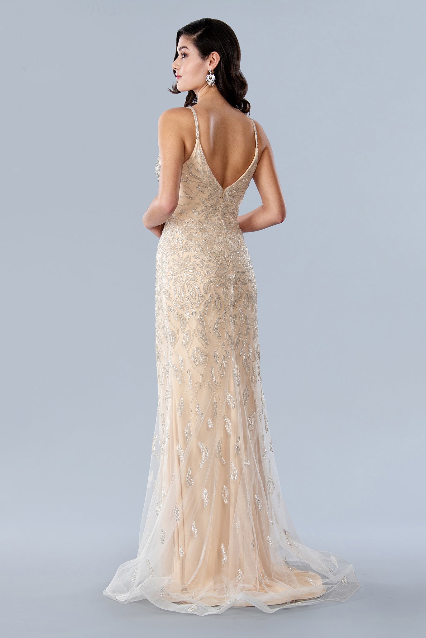 Formal Dresses Long Formal Beaded Prom Dress Champagne