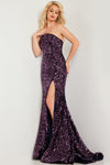 Prom Dresses Strapless Sequin Long Prom Dress Navy/Purple