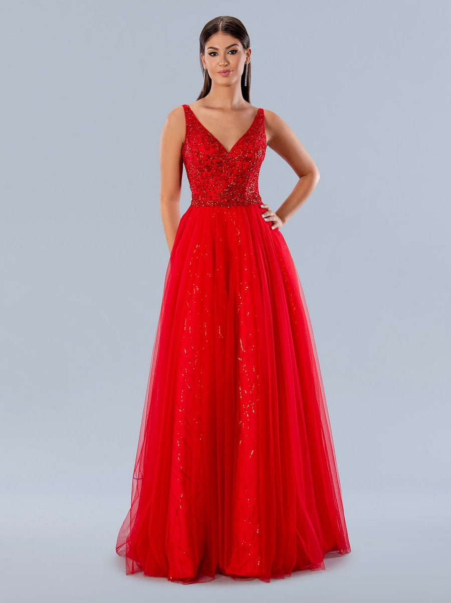 Prom Dresses Sequin Formal Long Prom Dress Red