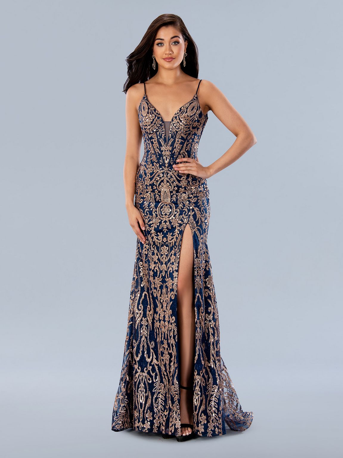 Blue Zebra Print Prom Dresses