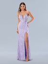 Prom Dresses Long Formal Beaded Prom Applique Dress Lilac