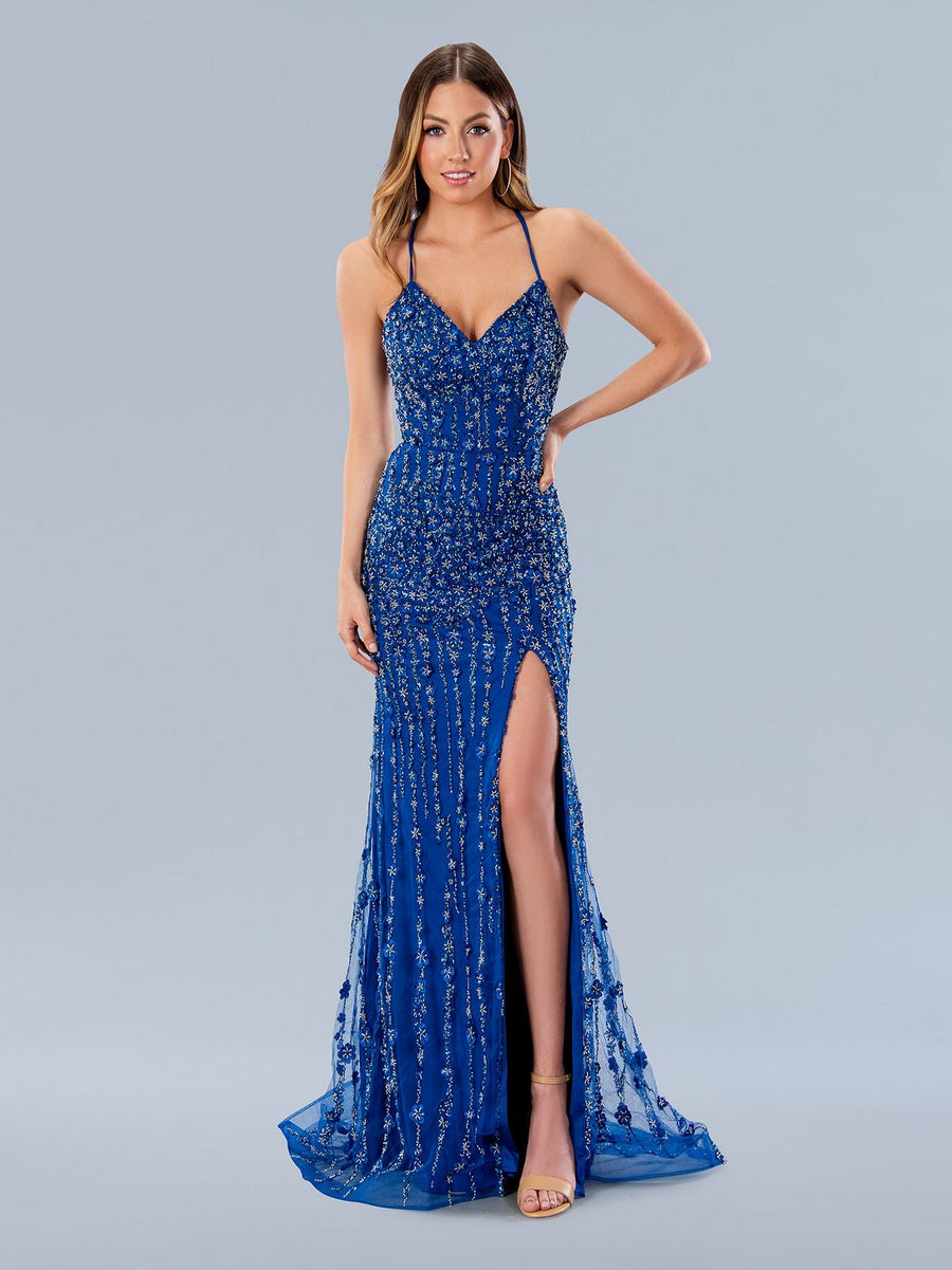 Prom Dresses Formal Long Prom Floral Sequin Dress Royal