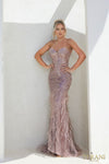 Prom Dresses Feathered Bodycon Long Prom Dress Mauve