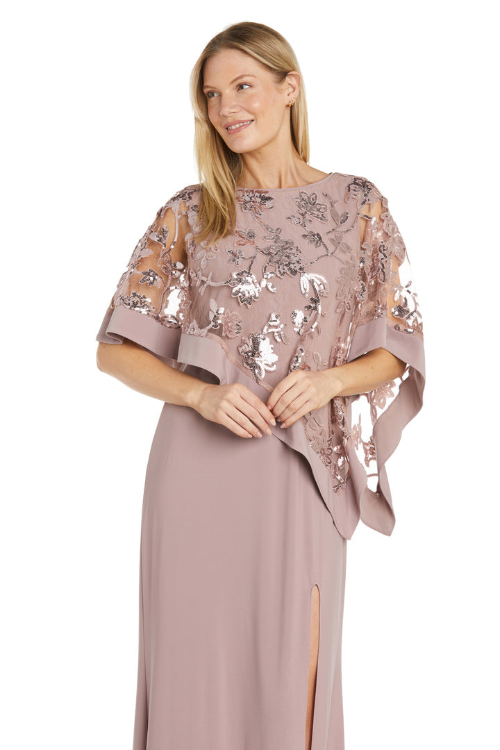 Mother of the Bride Dresses Long Sequin Mother of the Bride Poncho Dress Mauve