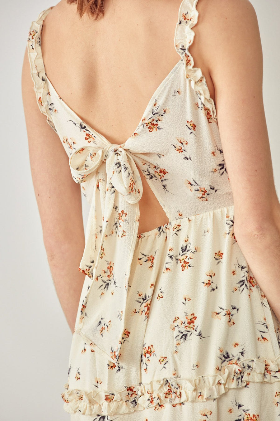 Cocktail Dresses Short Floral Merrow Ruffle Dress Ivory