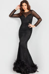 Formal Dresses Fitted Long Sleeve Formal Dress Black