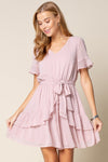 Cocktail Dresses Short Ruffle Layered Dress Rose