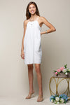 Cocktail Dresses Short Embroidered York Gauze Sur Dress White