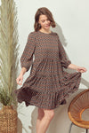 Cocktail Dresses Short Boho Bubble Sleeve Tiered Dress Black