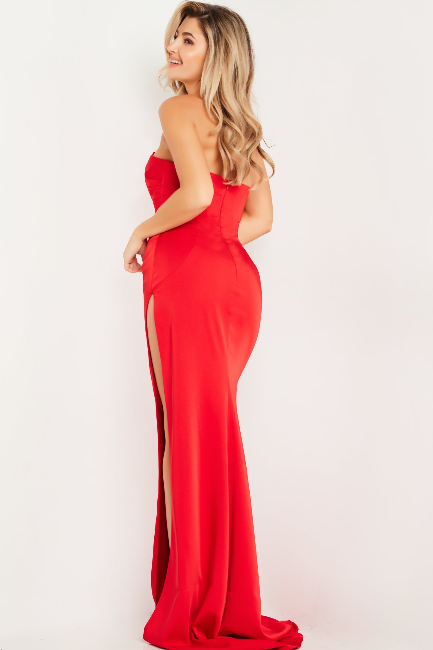 Prom Dresses Ruched Fitted Long Formal Prom Dress Red