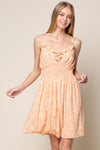 Cocktail Dresses Short Spaghetti Strap Ruffle dress Peach