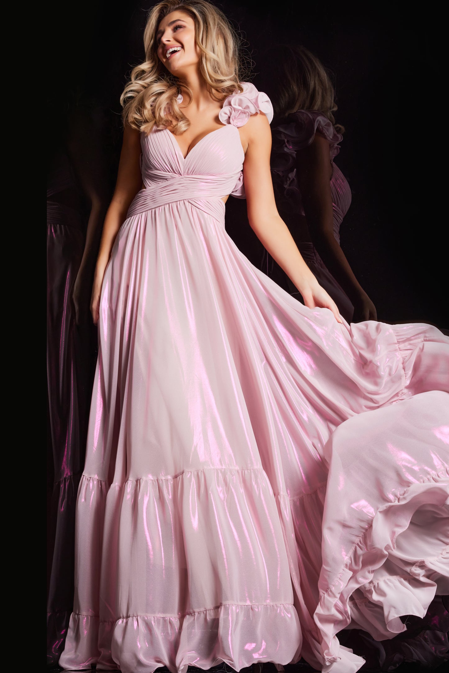 Prom Dresses Pleated Bust Long Formal Prom Dress Light Pink