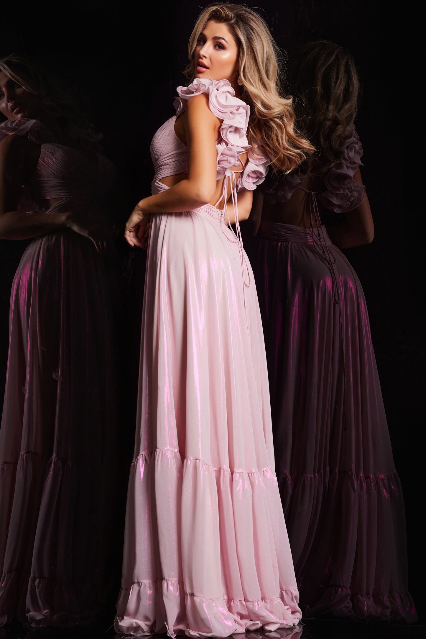 Prom Dresses Pleated Bust Long Formal Prom Dress Light Pink