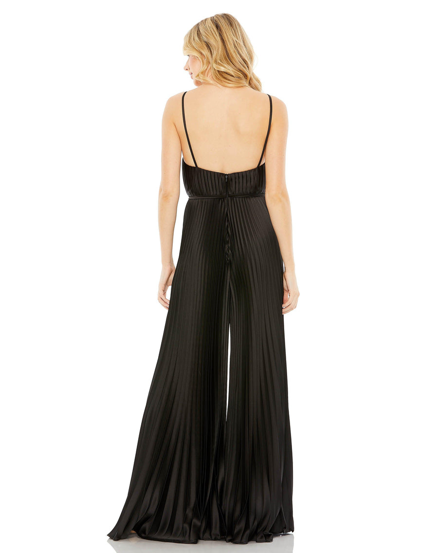 Jumpsuit Formal Pleated Wide Leg Jumpsuit Black