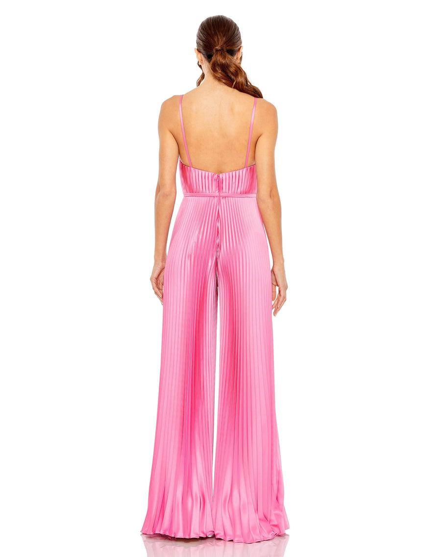 Jumpsuit Formal Pleated Wide Leg Jumpsuit Pink