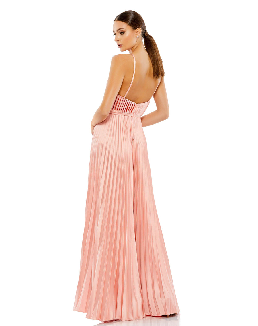 Jumpsuit Formal Pleated Wide Leg Jumpsuit Salmon