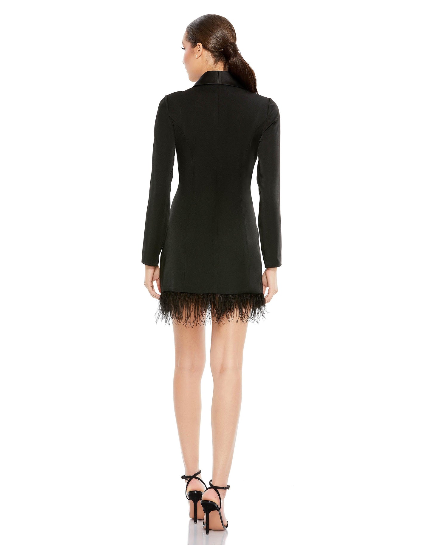 Cocktail Dresses Short Long Sleeve Tuxedo Cocktail Dress Black