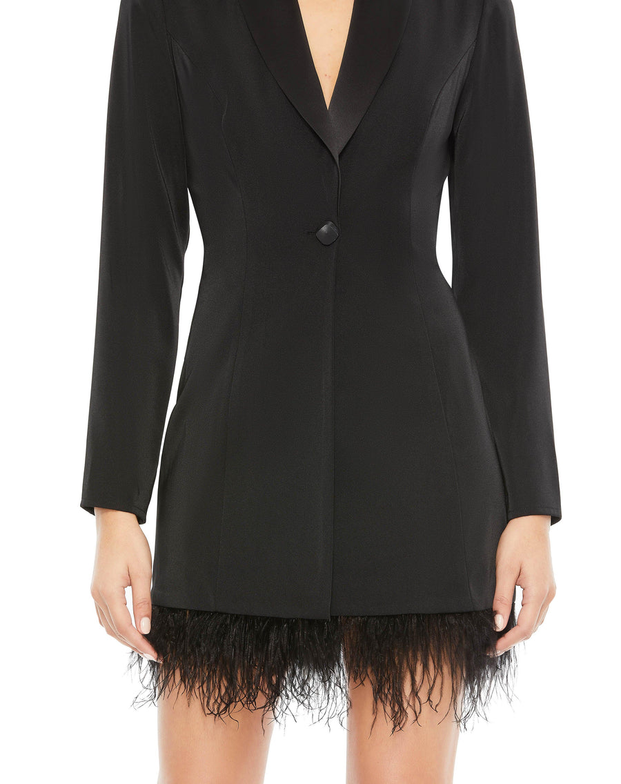 Cocktail Dresses Short Long Sleeve Tuxedo Cocktail Dress Black