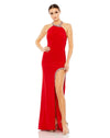 Mac Duggal 26533 Long Halter Formal Prom Dress Red