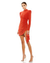 Cocktail Dresses Long Sleeve Fitted Short Cocktail Dress Brick