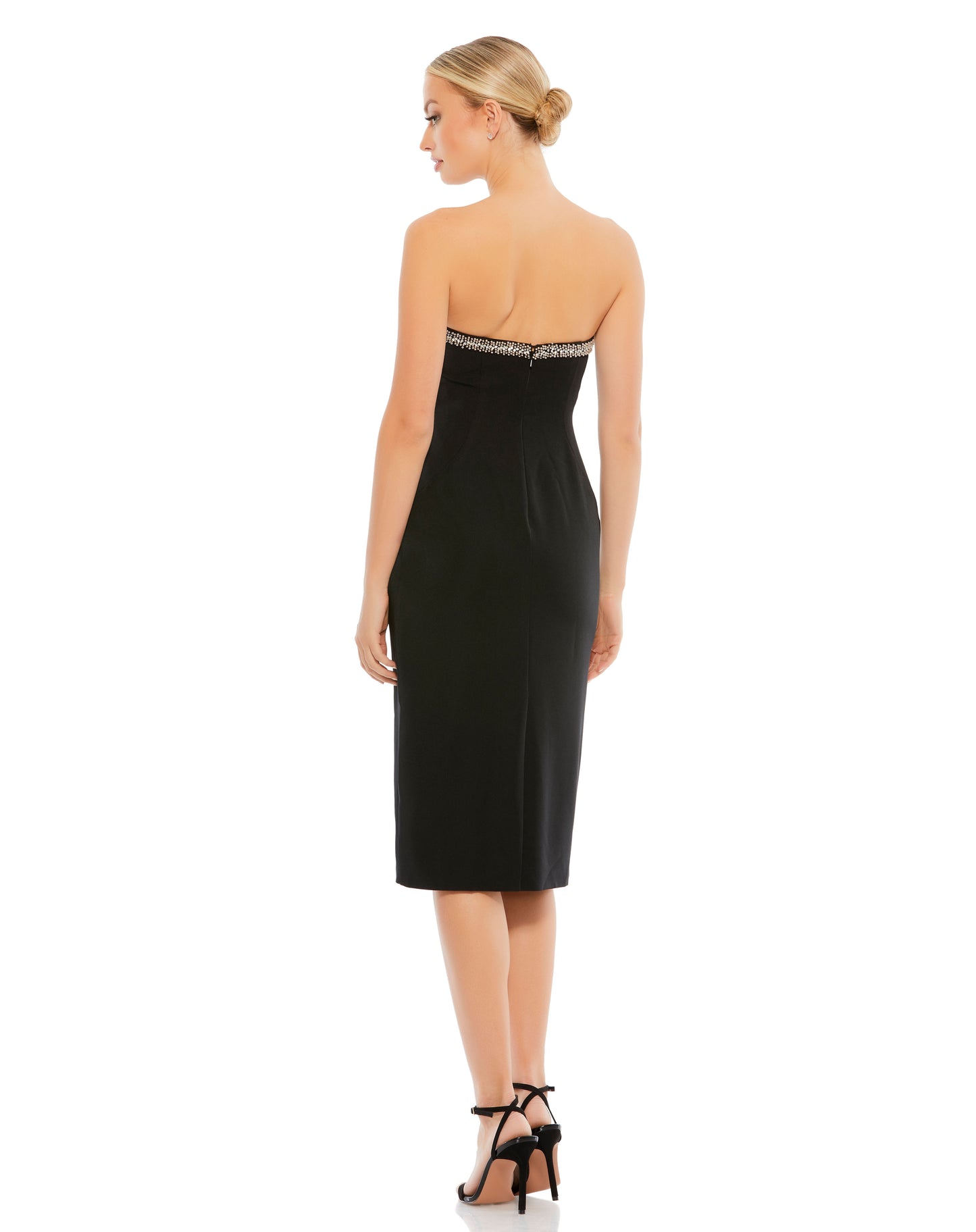 Cocktail Dresses Fitted Cocktail Party Midi Length Dress Black