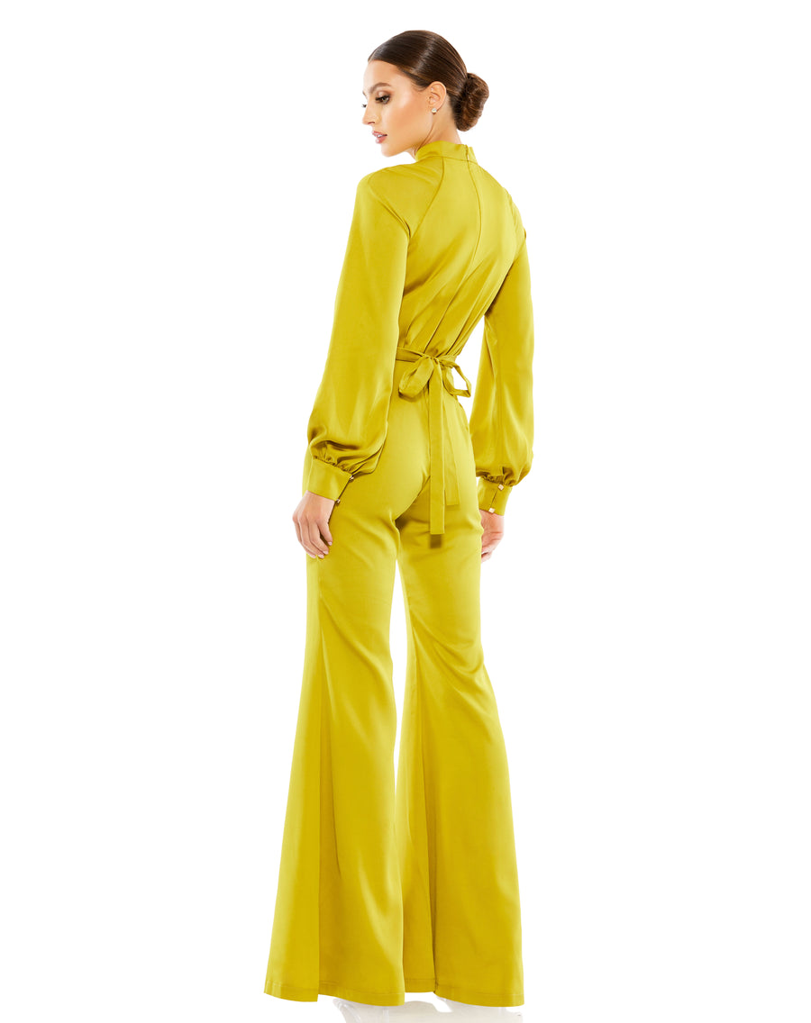 Jumpsuit Long Sleeve Formal Evening Jumpsuit Chartreuse