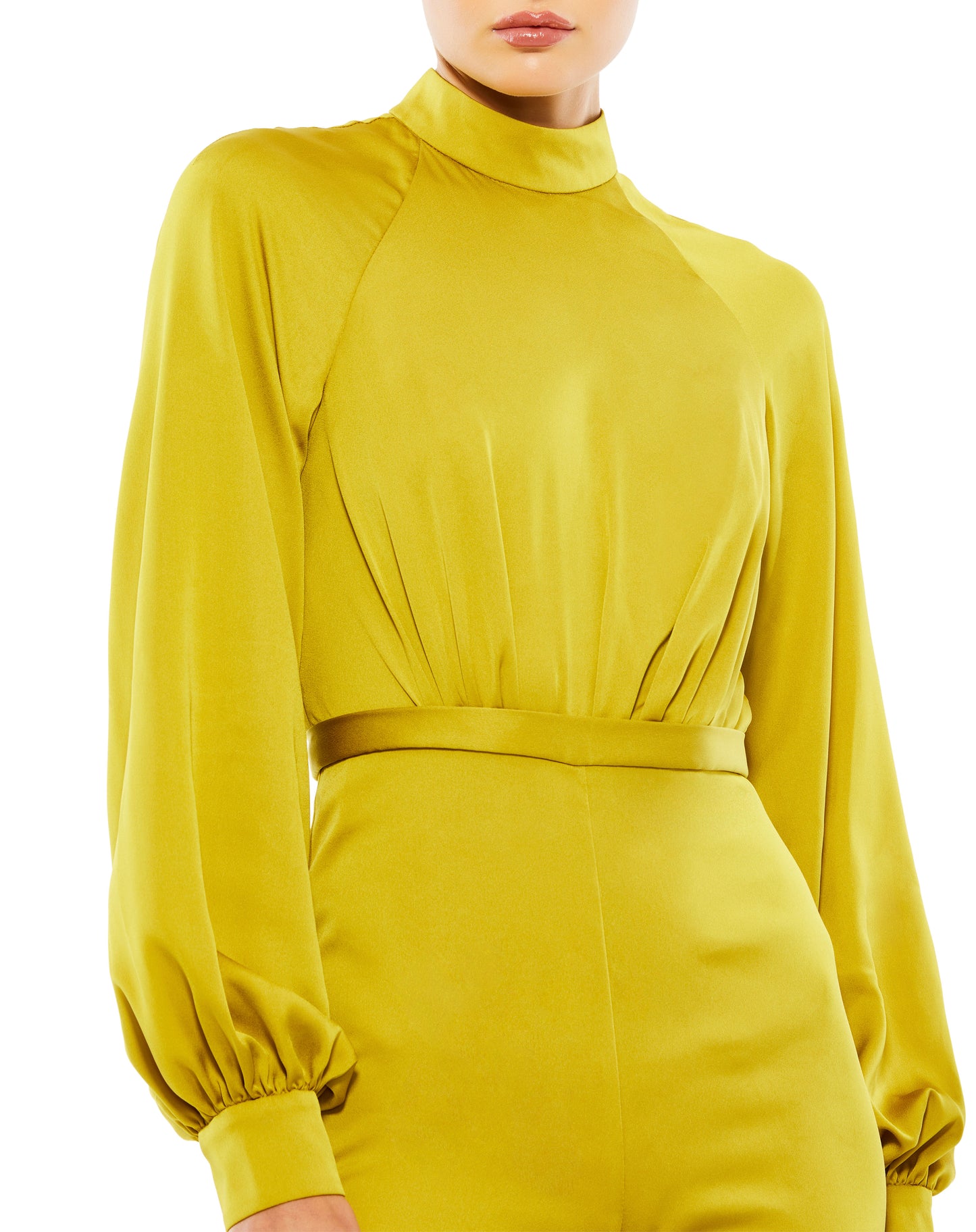 Jumpsuit Long Sleeve Formal Evening Jumpsuit Chartreuse