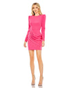 Cocktail Dresses Short Long Sleeve Mini Cocktail Dress Hot Pink