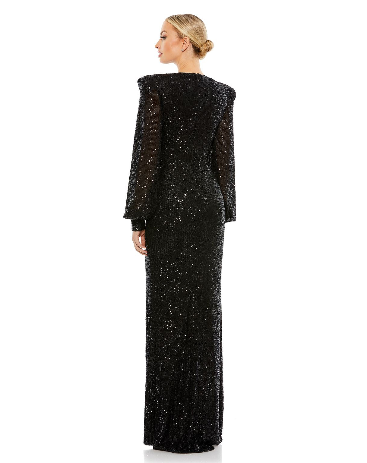 Formal Dresses Long Sleeve Sequin Evening Formal Dress Black