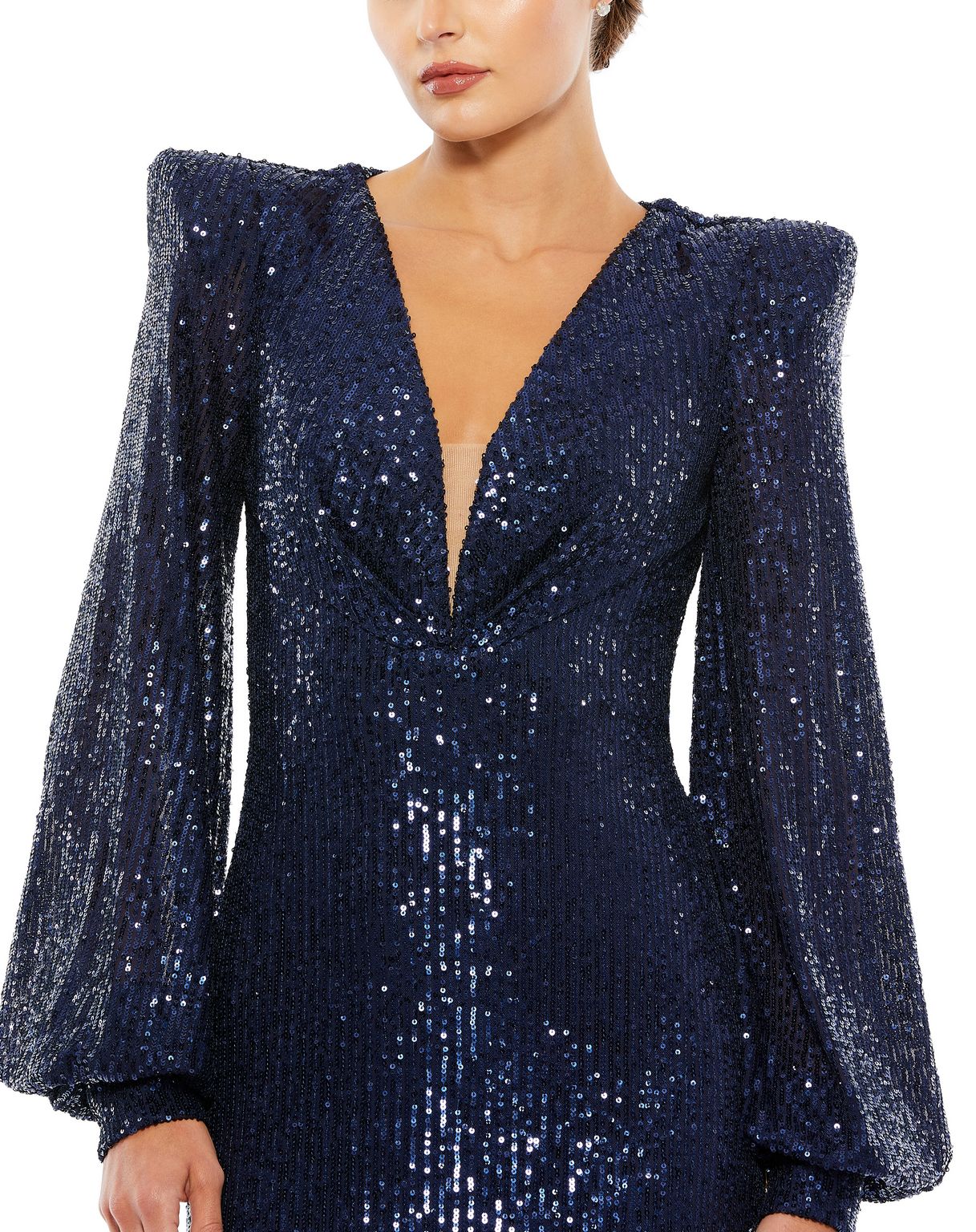 Formal Dresses Long Sleeve Sequin Evening Formal Dress Midnight