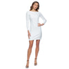 Cocktail Dresses Short Long Sleeve Sequin Dress White