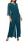 Jumpsuit Long Popover Sleeve  Chiffon Jumpsuit Dark Green