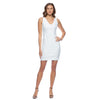 Cocktail Dresses Short Sequin Sleeveless V Neck Dress White