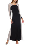 Formal Dresses Long Embellished Chiffon Sleeves Dress Black Nude