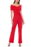 Jumpsuit Off-shoulder Short Sleeve Crepe Jumpsuit Red