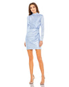 Formal Dresses Long Sleeve Short Fitted Cocktail Mini Dress Powder Blue