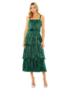 Formal Dresses A Line Pleated Metallic Tea Length Cocktail Dress Emerald