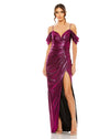 Formal Dresses Formal Evening Metallic Long Dress Fuchsia