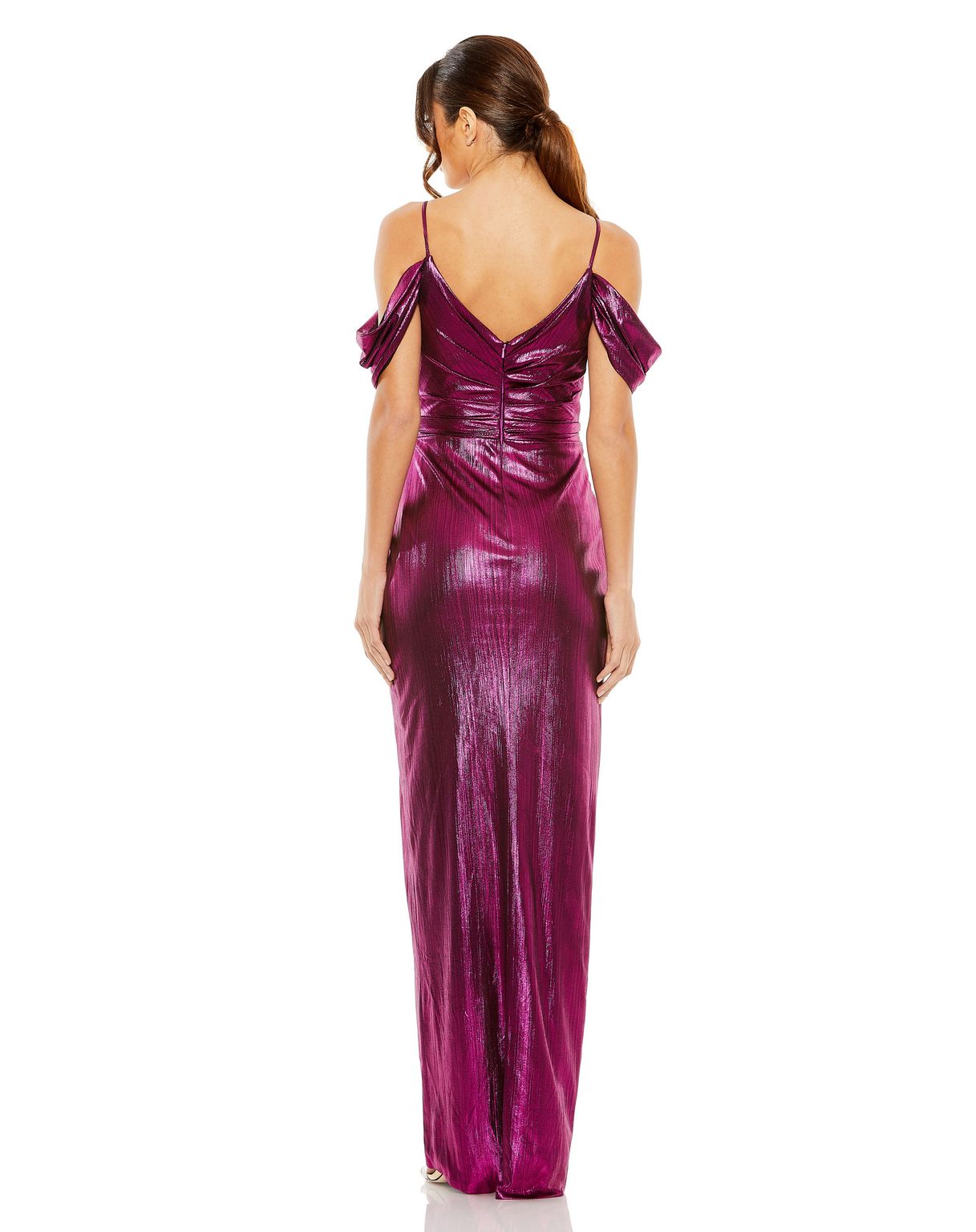 Formal Dresses Formal Evening Metallic Long Dress Fuchsia