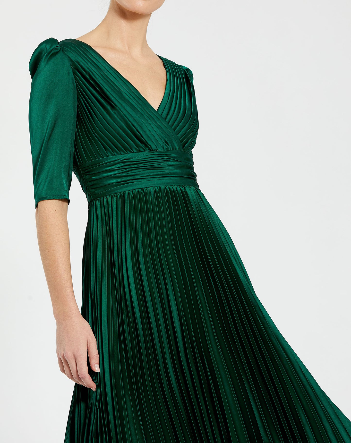 Cocktail Dresses Formal Pleated Cocktail Midi Dress Emerald