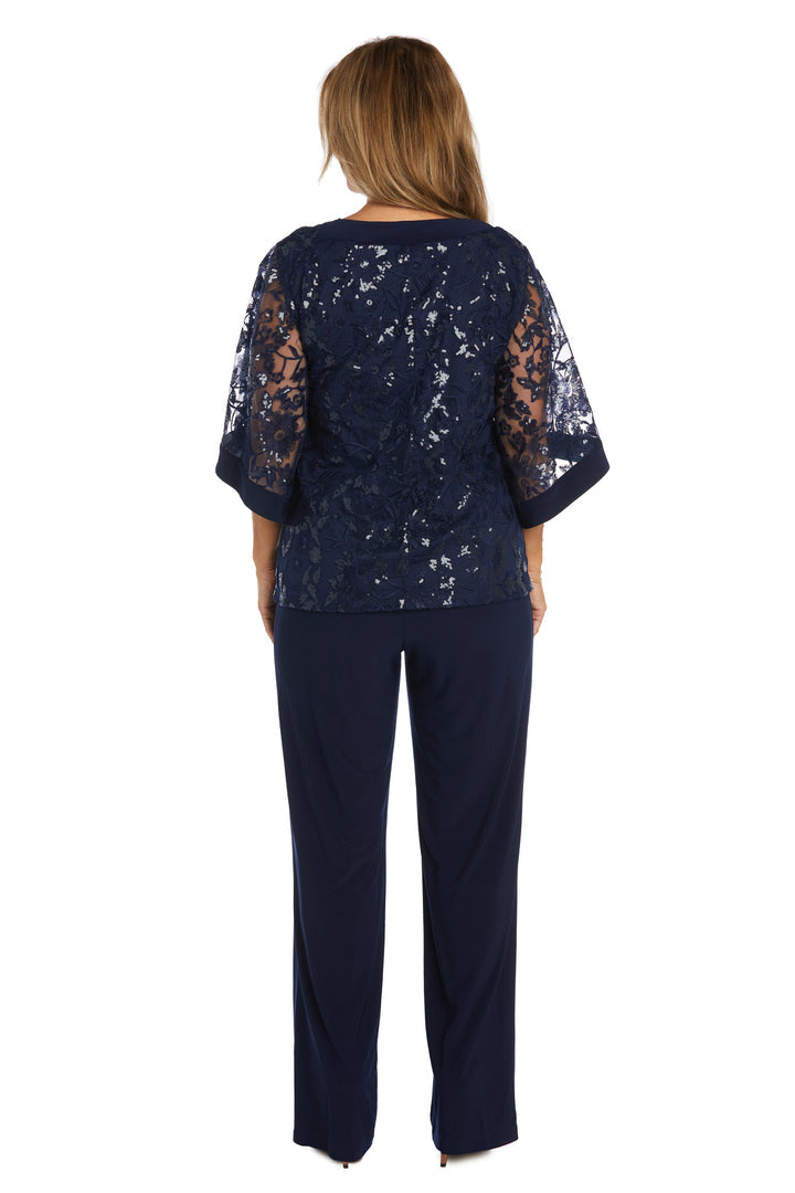 Pant Suit Sequin Mother of the Bride Pant Suit Navy