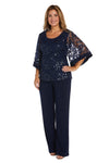 Pant Suit Sequin Mother of the Bride Pant Suit Navy